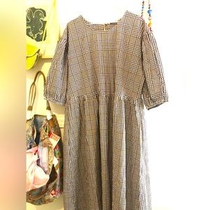 Monki plaid cotton dress